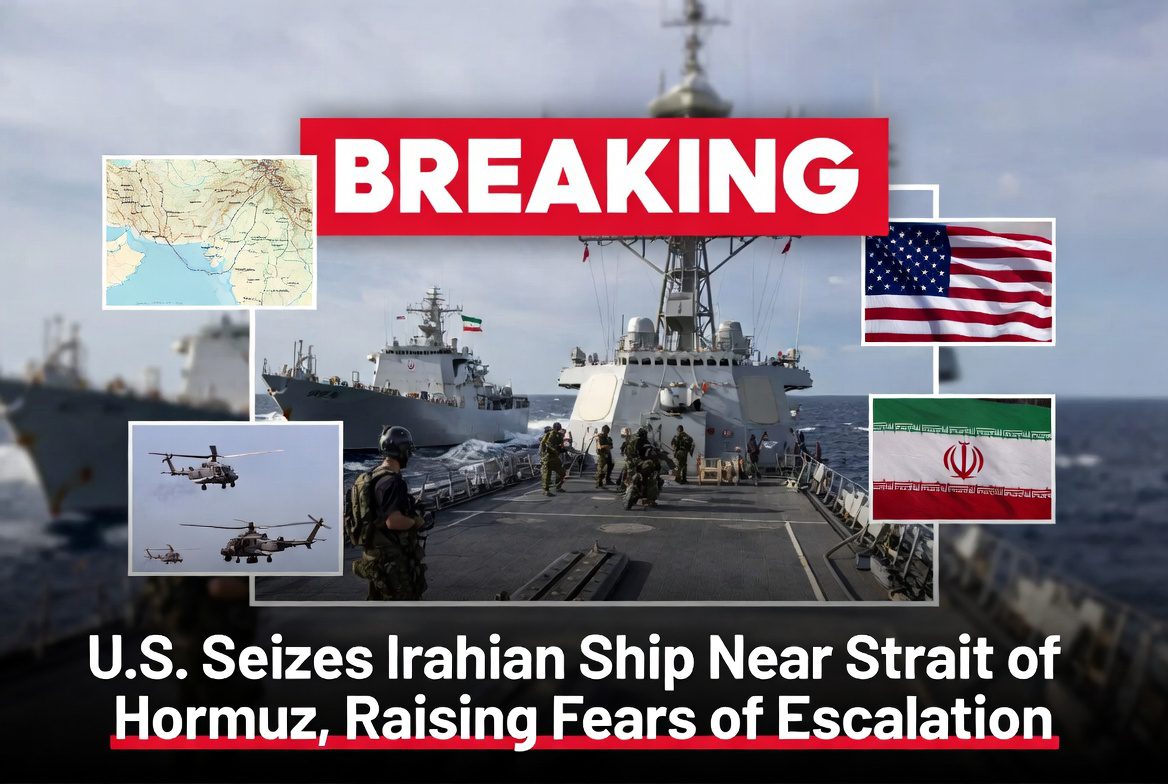 U.S. Seizes Iranian Ship Near Strait of Hormuz, Raising Fears of Escalation